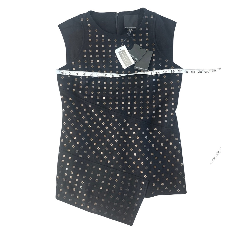 INTERMIX MARISSA WEBB Kristianne High Low Vest Black Sequin Wool Blend XS NWD‎ - Picture 4 of 12